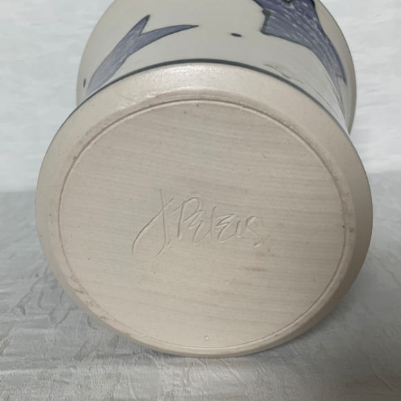 Flower Pot Professionally Hand Thrown Pottery Flower Pot Holder Vase w/ Stars - Picture 4 of 12